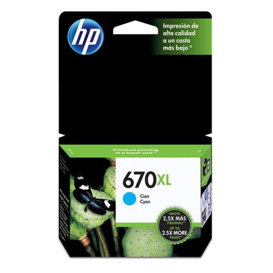 CART. TINTA HP 670 XL CYAN / HEWLETT PACKARD **DESCONTINUADO**