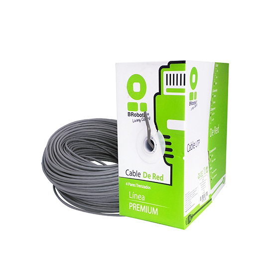 CABLE RED CAT 6 100 MTS. GRIS / BROBOTIX