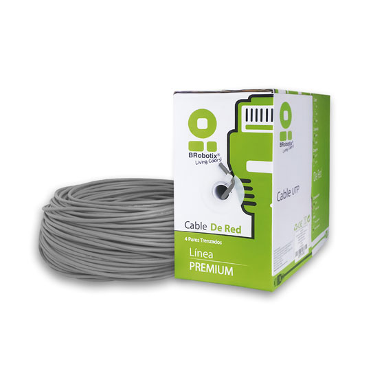 CABLE RED CAT 5E 100 MTS. GRIS / BROBOTIX