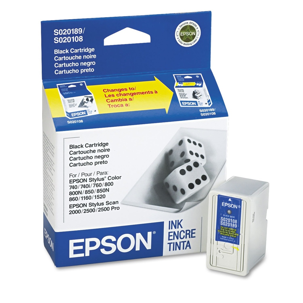 CART. TINTA EPSON S020108 NEGRO / EPSON **REMATE**