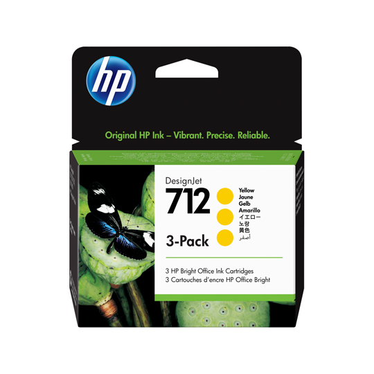 CART. TINTA HP 712 AMARILLO 3 PIEZAS / HEWLETT PACKARD