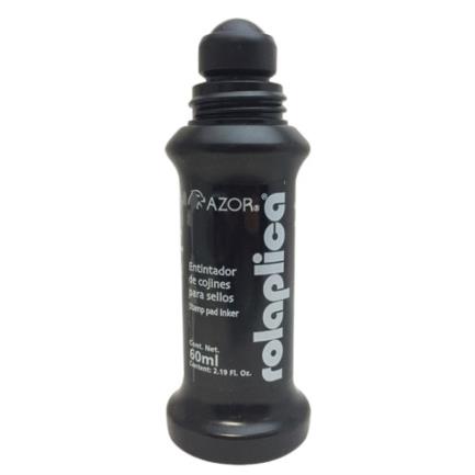 TINTA PARA SELLO NEGRA 60 ML. ROLL-ON / AZOR