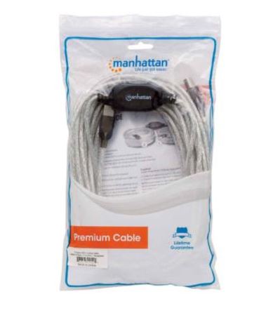 CABLE USB A-B 11M PLATA / MANHATTAN