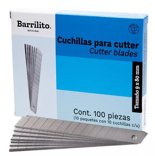 CUCHILLA DE REPUESTO PARA CUTTER 100 PZS. / BARRILITO