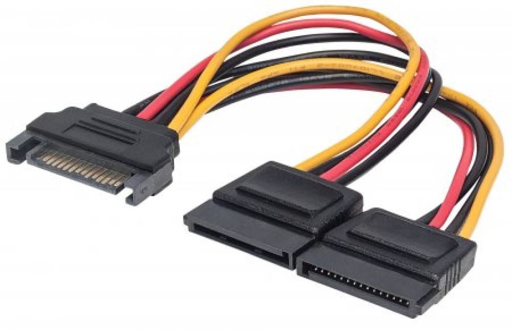 CABLE ALIMENTACION SATA 1M 2H / MANHATTAN