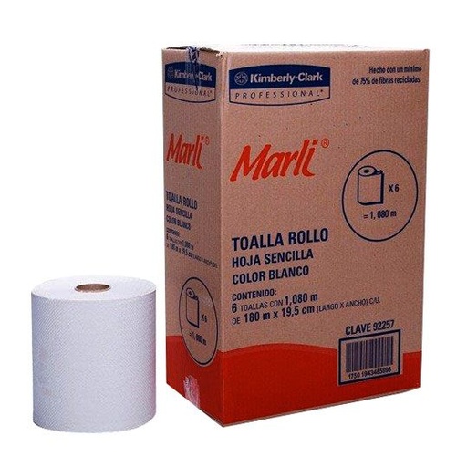 [LKC-TOAR-92257] TOALLA EN ROLLO BLANCA DE 180 M / MARLI