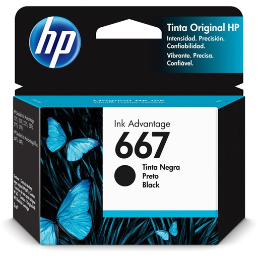 [HP-TIN-3YM79AL] CART. TINTA HP 667 NEGRO / HEWLETT PACKARD