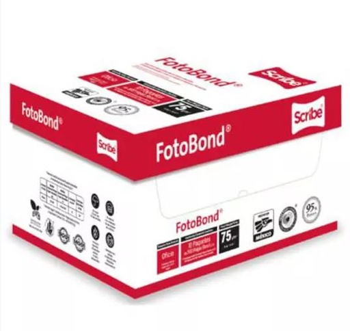 [KC-PAP-FOTOROOF] PAPEL FOTOBOND 75 GRAMOS 95% BLANCO OFICIO / SCRIBE