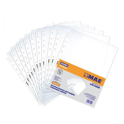 [MAE-PRH-PH100B] PROTECTOR DE HOJAS TAMAÑO CARTA 100 PCS / MAE